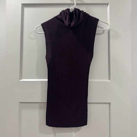 Zara Tops - Zara Plum Ribbed cowl neck tank size large